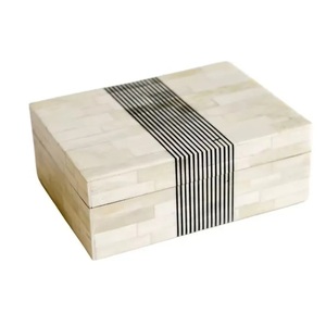 Boîtes en os incrustées durables et écologiques, design moderne, forme rectangulaire pour installation sur table, salon - Product Image 3