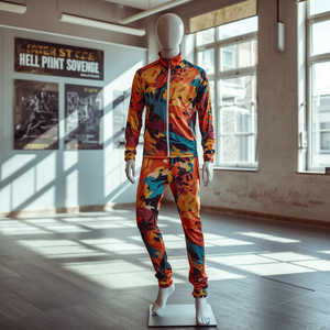 Chándal de malla de poliéster estampado, ligero, transpirable, ropa deportiva informal, conjunto atlético para hombre y mujer, suministro al por mayor OEM - Product Image 3