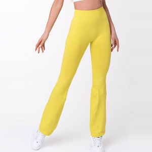 Leggings évasés personnalisés pour femmes, effet push-up, séchage rapide, sans coutures, taille haute élastique, extensibles dans les quatre sens en Spandex - Product Image 1