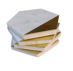 Sous-verres personnalisés en gros, forme arrondie, en marbre bleu, de bonne qualité, vente chaude - Product Image 4