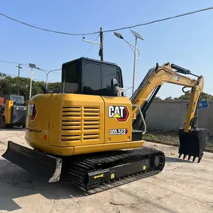 Secondhand Machine Caterpillar CAT 305.5E2 Mini 5.5 Ton Tracked Trencher Yellow Cater Digger Excavator