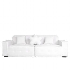 Sofá seccional moderno para sala de estar con 3 almohadas, tela de terciopelo blanco, 93.50"*35.23"*30.70"" - Product Image 5
