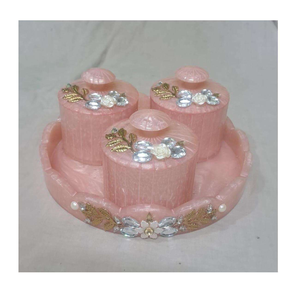 Juego de Frascos para Frutos Secos de Resina Ecológica de la Mejor Calidad con Diseño Pintado a Mano para Regalo, Hecho en India, Decoración del Hogar de Tendencia - Product Image 1