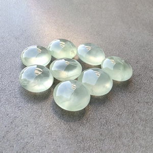 Pierre précieuse naturelle Prehnite Briolette Cabochon, ronde, calibrée, de qualité, polie, en vrac, toutes tailles, vente en gros - Product Image 6