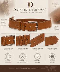 Cinturones de Cuero Genuino de Primera Calidad al por Mayor, Cinturones para Hombre con Hebilla Personalizada, Fabricación OEM ODM, Marca Privada Divine International - Product Image 5