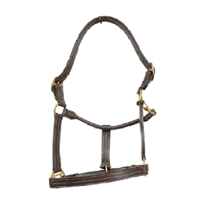 Calidad Superior - Cabestro de Cuero para Caballo Tipo Polo - Combinación Única - Cuero Marrón Castaño con Costuras Rosadas y Borgoña - Product Image 2