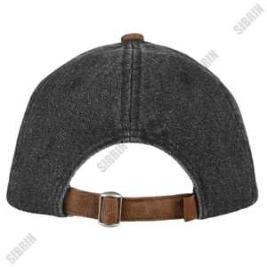 Casquette en jean SIBRIN personnalisée à 6 panneaux, visière incurvée en daim marron, pour le sport automobile, le skateboard, les activités de plein air, le streetwear, les sports décontractés, casquettes P - Product Image 5