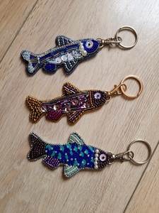 Designer Embroidery Classic Eco-Friendly Beaded <b>Keychain</b> Handmade Artisan Key Holder with Elegant Finish - Product Image 5