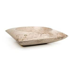 Bandeja cuadrada minimalista de travertino, estilo mármol elegante, ideal para mesas de café y decoración del hogar, en oferta. - Product Image 1