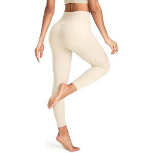 High Waist Knitted Solid <b>Womens</b> Workout Leggings Fitness Gym Stretch Custom Private Label Service - Product Image 2