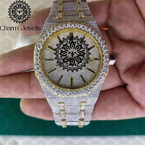 Charm_Jewells Luxury Vintage Round 40mm Stainless Steel Glass Dial <b>Diamond</b> Encrusted Analog Quartz Luminous Unisex <b>Watch</b> - Product Image 3