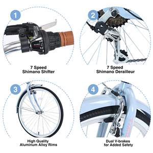 Bicicletta da 26 pollici con telaio in acciaio a 7 colori multipli-per la guida in città - Product Image 3