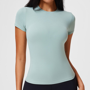 Camisetas de cuello redondo para mujer, camisetas de mujer al por mayor, ropa de mujer de alta calidad al por mayor, camisetas de moda de manga corta - Product Image 5