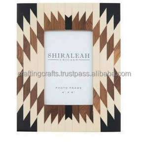 งานฝีมือสวยงาม ลายเรขาคณิตฝังเขาสัตว์ ขนาดสั่งทำได้ ลายเพชรสีดำ/ครีม ขัดเงา แนวนอน/แนวตั้ง สำหรับศาสนาพุทธ - Product Image 4