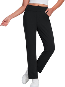 Straight High-Waisted Full-Length Corduroy Women's Formal <b>Trousers</b> Regular Fit <b>Elastic</b> <b>Waist</b> Breathable Eco-Friendly Custom - Product Image 1