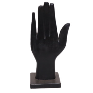 Sculpture artisanale en bois noir mat, pièce d'accentuation décorative moderne pour la maison |   Vente en gros OEM - Product Image 2