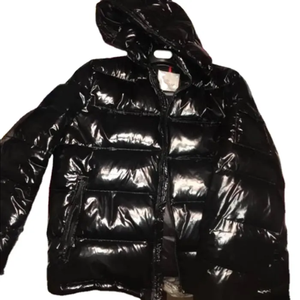 Chaqueta Acolchada con Capucha para Hombre, Negra, Resistente al Viento, Rellena de Plumón, Abrigo de Invierno, Estilo Casual, Cierre de Cremallera, Corte Regular - Product Image 5