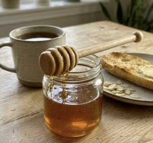 Mélangeur à miel en bois de manguier à rainures fines, fait main, sûr pour les aliments, écologique, réutilisable, pour mariages et restaurants - Product Image 1