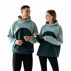<b>Mens</b> Two Tone <b>Oversized</b> Pullover <b>Hoodie</b> Color Block Heavyweight Hooded Sweatshirt Casual Streetwear <b>Hoodie</b> - Product Image 3
