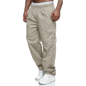 Pantalon cargo pour homme, coupe décontractée, pantalon de sport, jogging, pantalon de survêtement avec cordon de serrage, pantalon d'extérieur avec poches - Product Image 1