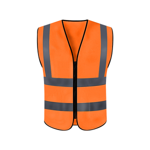 Gilet de sécurité haute visibilité ANSI Classe 2 avec LED clignotantes, imperméable, réfléchissant, en maille, pour le travail, avec deux bandes horizontales - Product Image 1