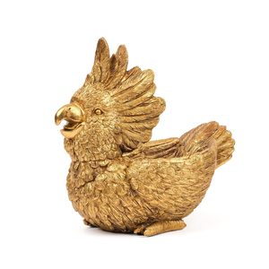 Estatua de Loro de Resina Dorada, Escultura Nórdica 100% Hecha a Mano, Decoración de Mesa para Interiores del Hogar - Product Image 2