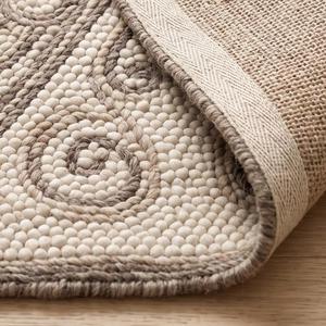 Tapis en laine tissé à la main à motif d'ailes de papillon gris crème – Tapis de sol texturé minimaliste, décoration moderne pour la maison - Product Image 6