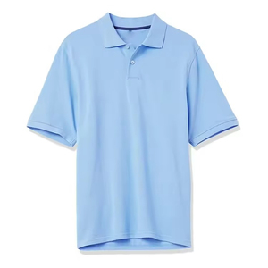 Polo à manches courtes pour homme, vert olive, coupe classique, décontracté, couleur unie, tissu tricoté - Product Image 2