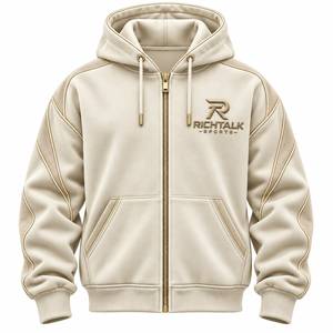 Sweat à capuche zippé pour homme, coupe classique, en molleton sportif, avec logo imprimé par transfert thermique sur le devant - Product Image 5