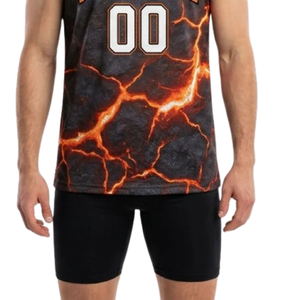Conjunto de Dos Piezas para Equipo de Baloncesto, Camiseta sin Mangas con Cuello en V y Estampado Gráfico, Nombres y Números de Jugadores, 100% Poliéster - Product Image 6