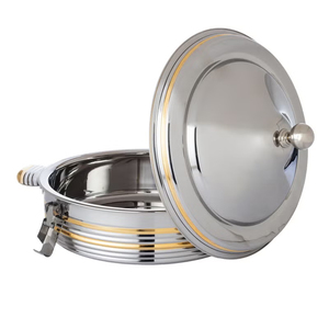 Marmite à soupe et à bouillon en argent, design dôme, magnifique faitout antique pour servir et réchauffer les aliments en cuisine - Product Image 2