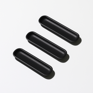 Wholesale Price Modern Oval Recessed Zinc Alloy <b>Handle</b> Matte <b>Black</b> Flush Pull Hardware Products for <b>Kitchen</b> Bathroom <b>Cabinet</b> - Product Image 3