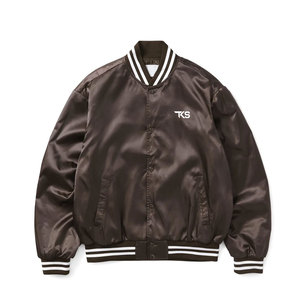 Chaqueta Varsity de Satén para Marcas de Moda, con Material de Satén Suave, Ribetes Acanalados y Diseño Personalizado - Product Image 1