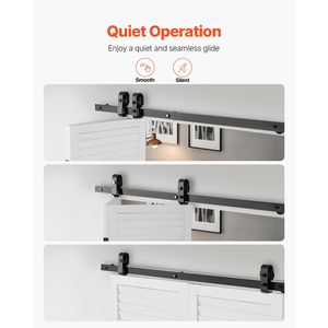 Kit Binario per Porta Scorrevole a Soffietto (Barn Door) da 52 Pollici, Montaggio Superiore, Resistente, Facile Installazione, Scorrimento Fluido e Silenzioso - Product Image 5