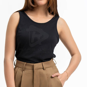 เสื้อกล้ามผู้หญิงผ้าฝ้ายผสมแขนกุดใส่สบายน้ำหนักเบาออกแบบได้ตามต้องการ - Product Image 2