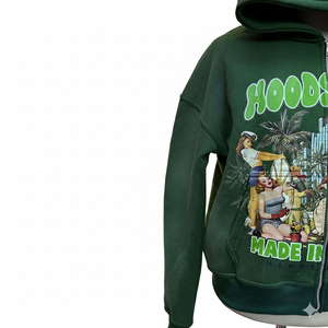 Sudadera con capucha y cremallera de alta calidad, la más demandada por los clientes, con logo impreso personalizado, fabricada en fábrica a precio económico para hombres. - Product Image 5