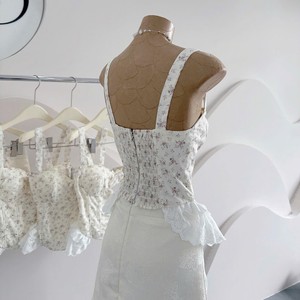 Ensemble deux pièces pour femmes, haut corset à imprimé floral, jupe courte à volants - Product Image 4