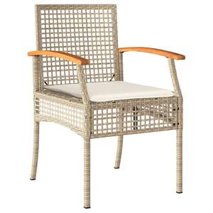 Ensemble de salle à manger de jardin en rotin PE beige 5 pièces avec housses amovibles - Product Image 4