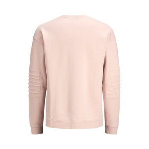 Custom Winter Biker Sweatshirt Men Ribbed <b>Elbow</b> <b>Patch</b> Applique Streetwear Drop Shoulder Pullover Oversized Heavyweight Cotton - Product Image 2