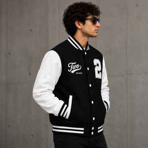 Minimal Varsity Jacket Wholesale Custom Logo Men's Jacket High Quality Breathable Varsity Jacket Streetwear OEM Manufacturer - Product Image 3