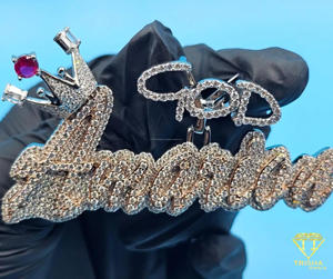Custom Crown Name Necklace <b>Iced</b> <b>Out</b> Moissanite Diamond Hip Hop Pendant Personalized Bling <b>Chain</b> Luxury Jewelry Gift - Product Image 2
