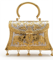Pochette de mariée artisanale indienne traditionnelle en laiton, avec pendentif Ghungroo