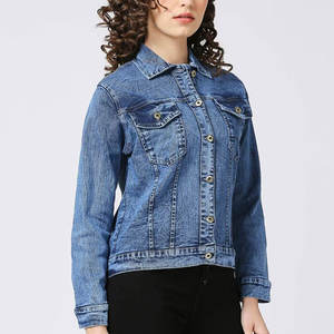 Veste en jean décontractée tendance pour femme 2026, 100 % coton, logo personnalisé imprimé, sur mesure, petit budget - Product Image 3