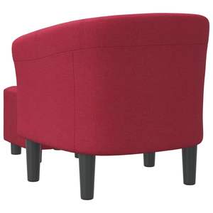 Fauteuil en forme de cuve de couleur rouge vin pour le salon - Product Image 5
