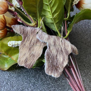 Pendientes de piel de vaca hechos a mano con estilo occidental, pelo genuino en Ocultar, bonitos pendientes - Product Image 2