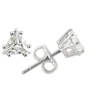 Orecchini in Argento Sterling 925 Placcato Rodio con Moissanite e Zirconi Cubici di Grado AAA - Product Image 1
