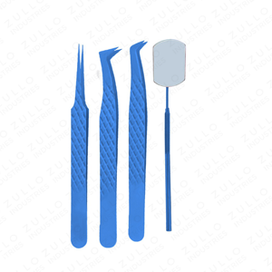 Custom 4PCS Fiber Tip Eyelash Tweezers Set Diamond Grip Stainless Steel Gold Point with Cloud Mirror Volume <b>Lash</b> Tool <b>Kit</b> - Product Image 3