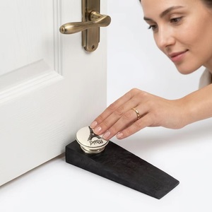 Butée et loquet de porte en bois pour porte tournebille, base noire, style français traditionnel, auto-adhésif, installation facile, conception durable - Product Image 5