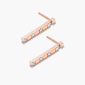 Boucles d'oreilles pendantes Abyss en diamant cultivé en laboratoire, or rose - Product Image 6