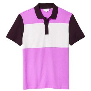 Camiseta casual personalizada para hombre, camiseta elástica transpirable, de secado rápido, ajustada, lisa, a rayas - Product Image 5